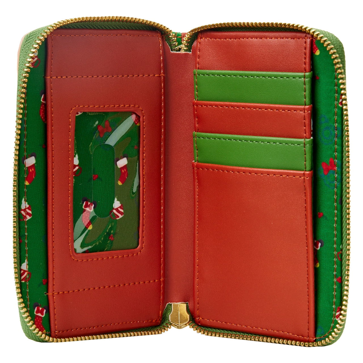 Disney Mickey & Minnie Hot Cocoa Fireplace Christmas Zip Around Wallet U3046