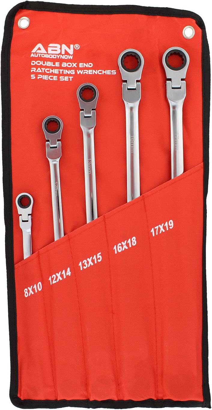 5pc Ratcheting Wrench Set Double End Flex Head Metric O640