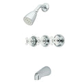 Oil Rubbed Bronze Tub and Shower Faucet with 3-Porcelain Cross Handle N735883