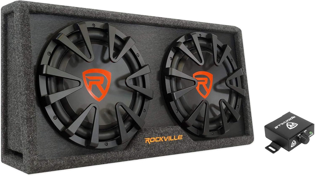 12 inch Vented Powered Car Subwoofer Enclosure 2000 Watt with 4 Gauge Amp Wiring Kit V37612