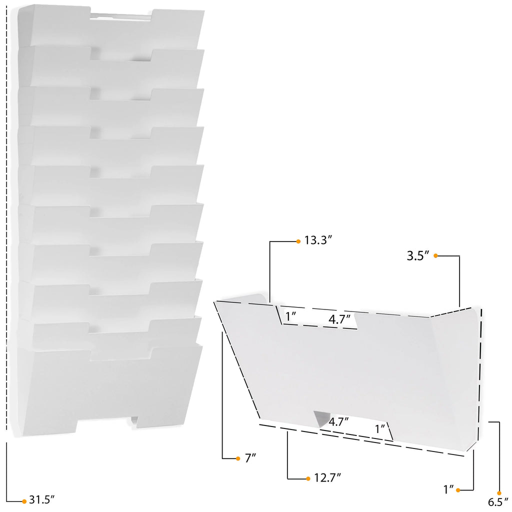 10 Pockets Hanging Wall File Organizer H137152