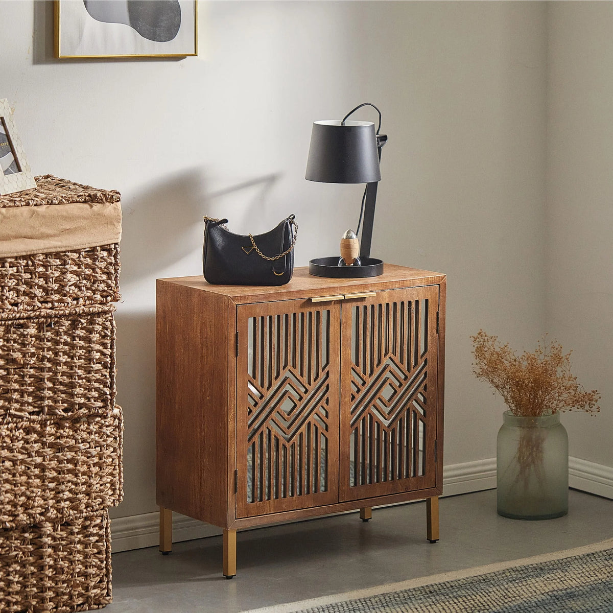 2-Door Accent Cabinet with Mirror Fronts M69419