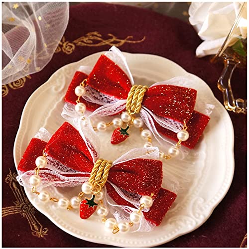 Red Velvet Bow Hair Clips L298
