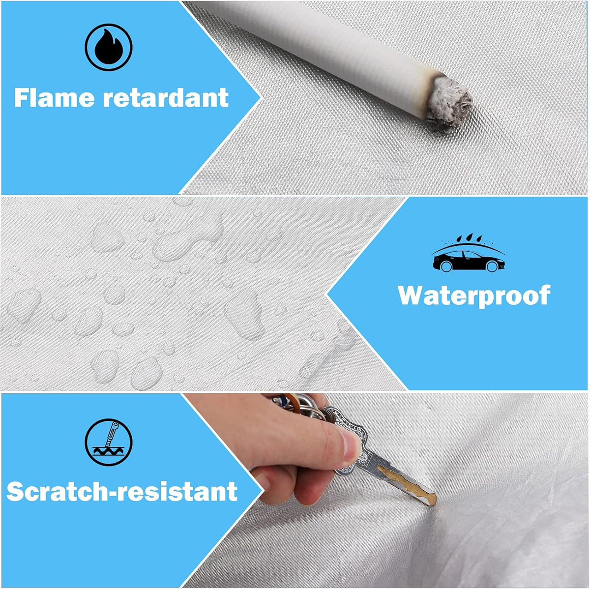 6-Layers Waterproof Car Covers with Night Reflective B826