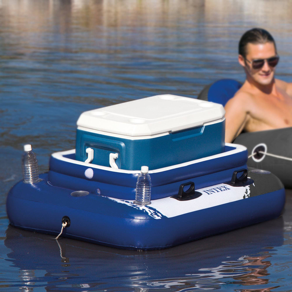 72 Can Beverage Cooler Float 2 Person Pool Float (2 Pack) V9226