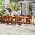 Eucalyptus 9-Piece Extendable Rectangular Patio Dining Set L566