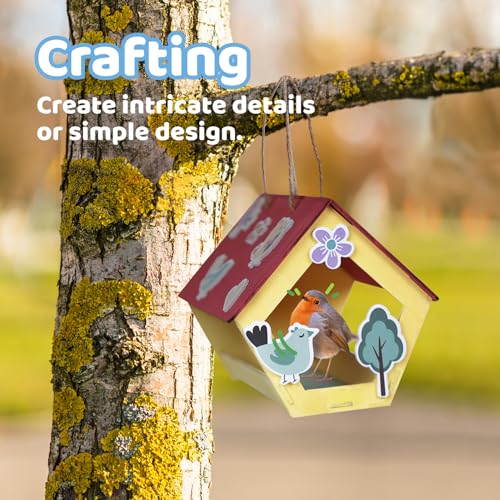 12 Wooden Bird House Kits with Paint Strips, Brushes, Stickers and Strings S57872