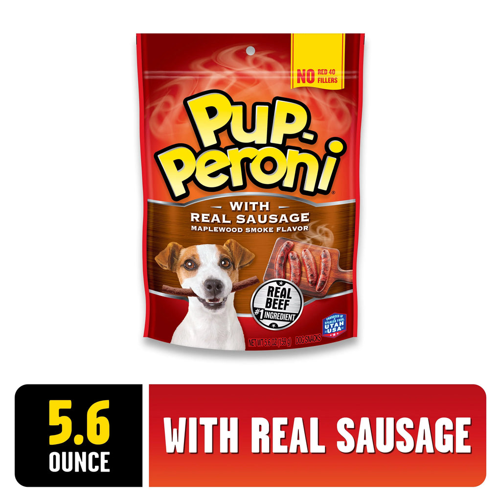 With Real Sausage Maplewood Smoke Flavor Dog Treats, 5.6oz Bag (Pack of 8) A6803