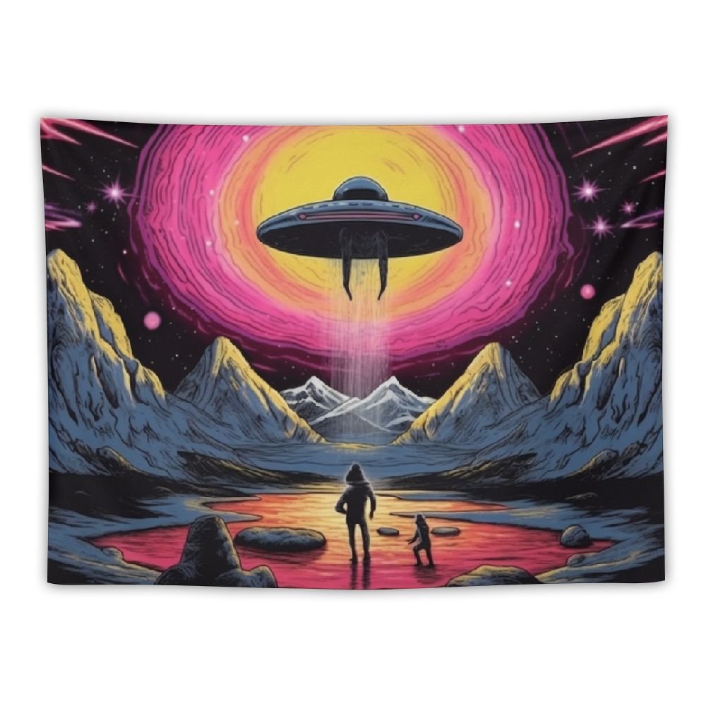 UFO Astronaut Galaxy Space Wall Art Tapestry S5018