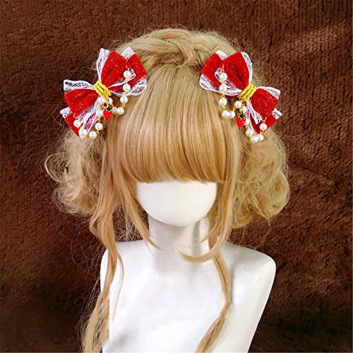 Red Velvet Bow Hair Clips L298
