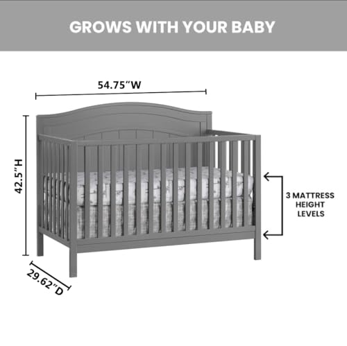 4-in-1 Convertible Crib, Snow White W2412