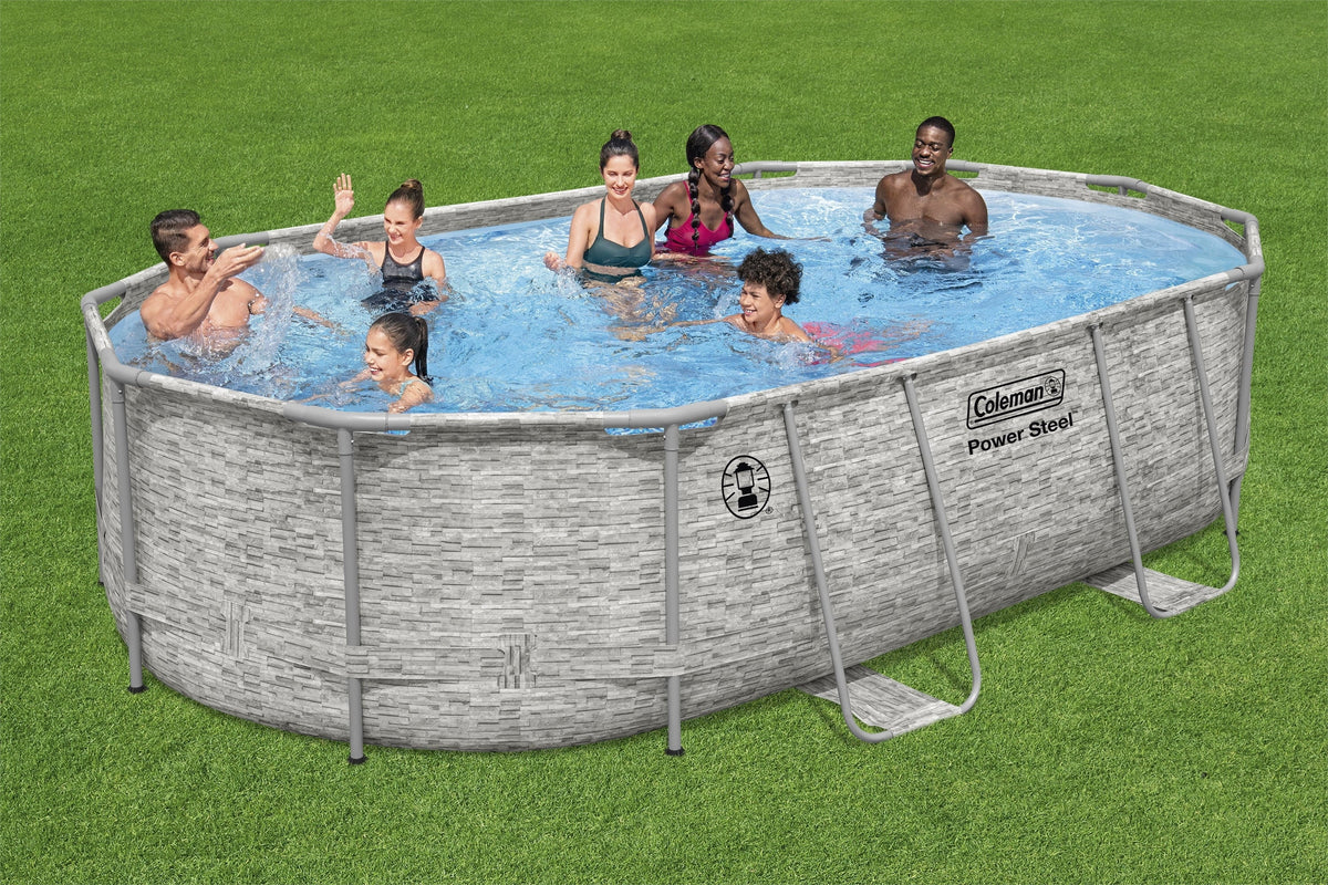 16 ft. x 10 ft. x 42 in. Oval Metal Frame Above Ground Pool Set O51269