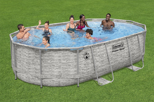 16 ft. x 10 ft. x 42 in. Oval Metal Frame Above Ground Pool Set O51269