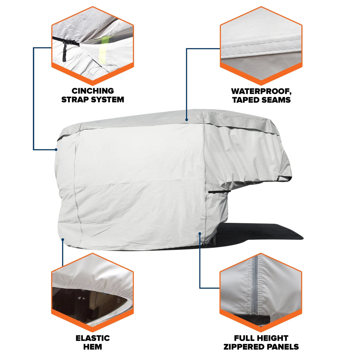 Truck Camper RV Cover, 100% Waterproof, Multiple Sizes T447153