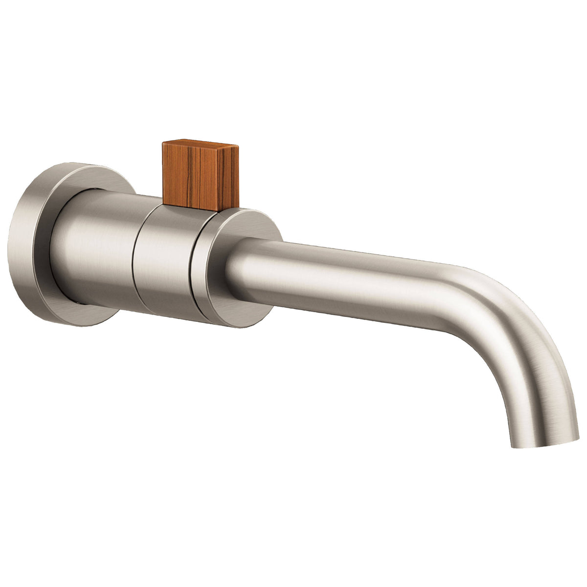 Luxe Nickel Teak Wood Wall Mount Lavatory C367874