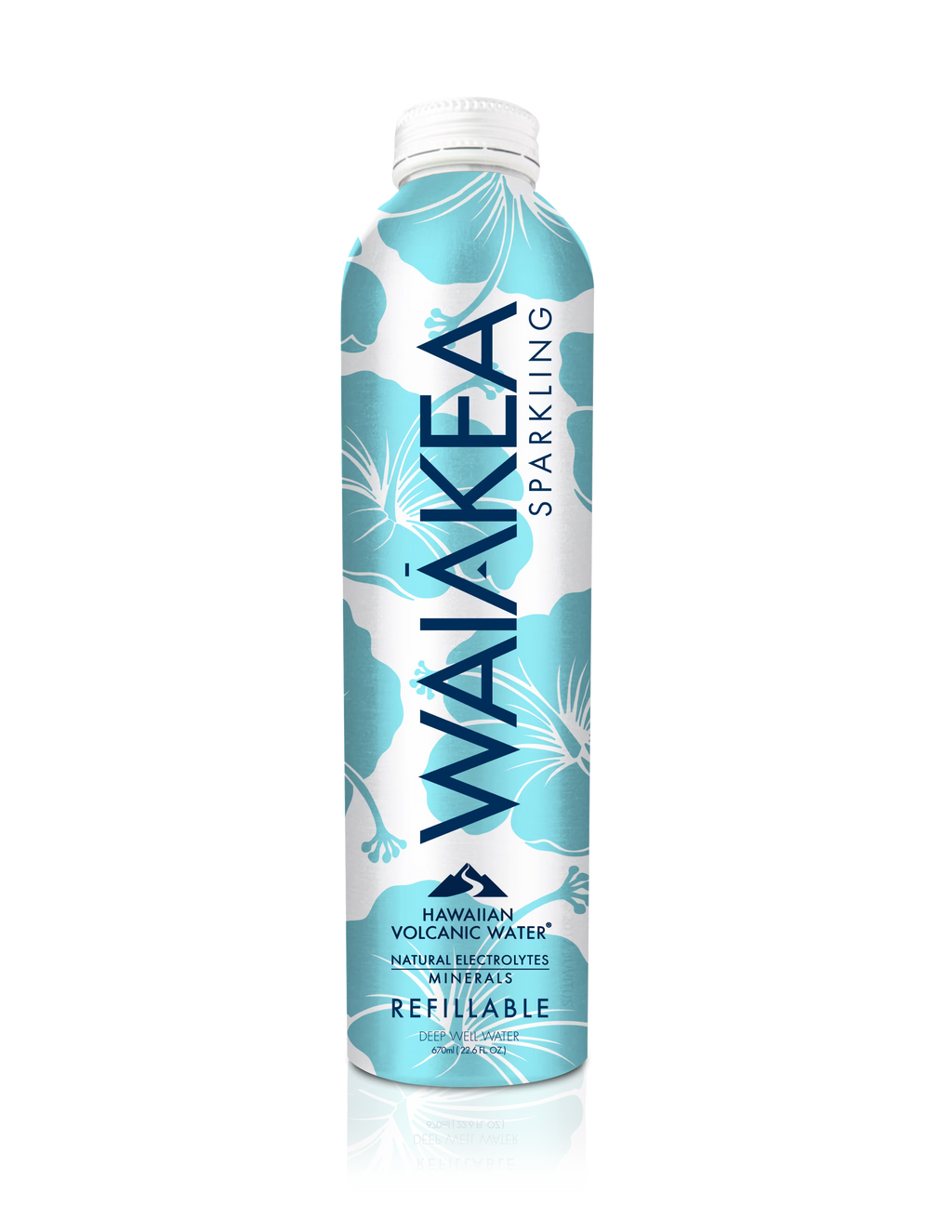 Sparkling Hawaiian Volcanic Water, Aluminum Bottle, 670mL - 12 Pack J5495