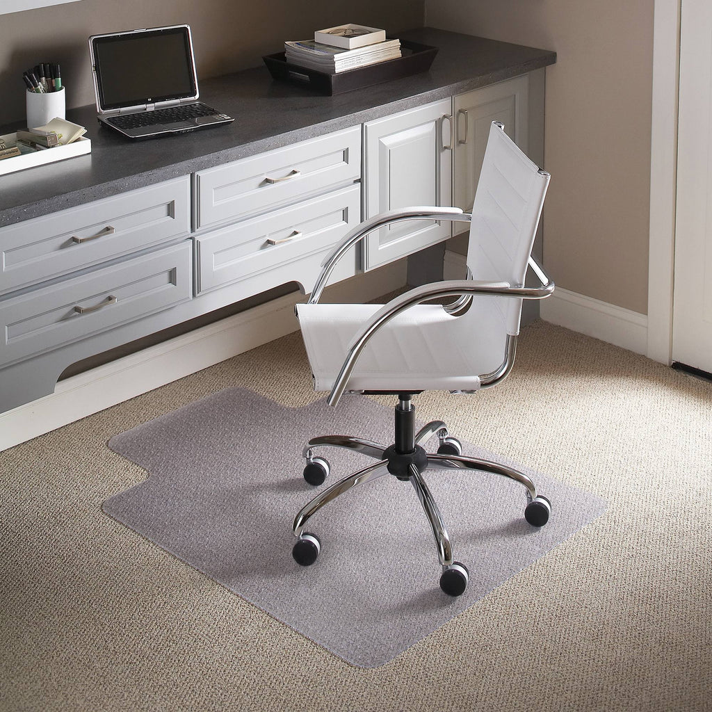 Clear Contemporary Carpet Chair Mat with Lip X651683