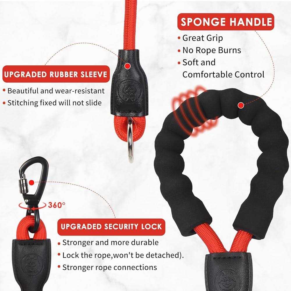Heavy Duty 3 Way No Tangle Dog Leash with Padded Handle W4821