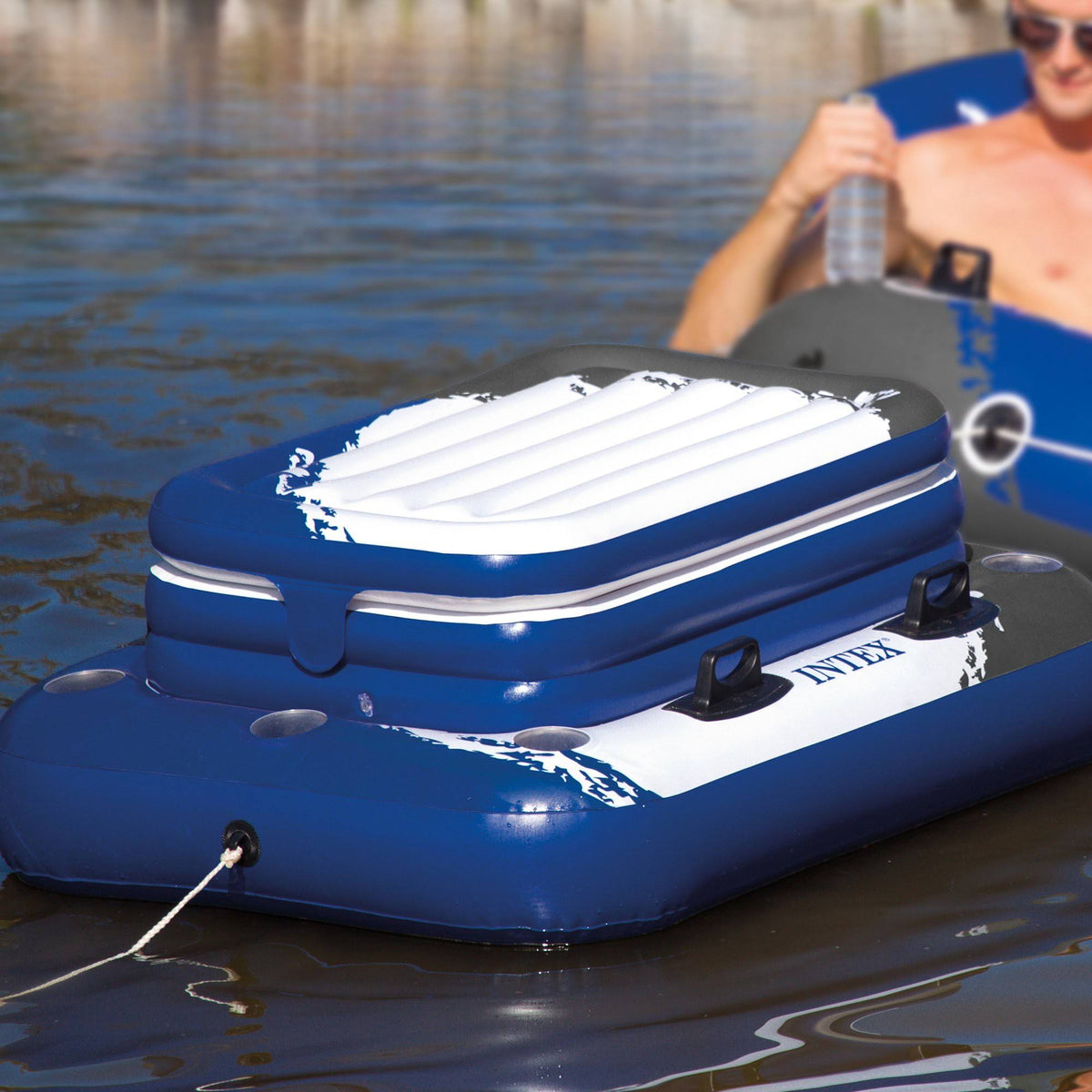 72 Can Beverage Cooler Float 2 Person Pool Float (2 Pack) V9226