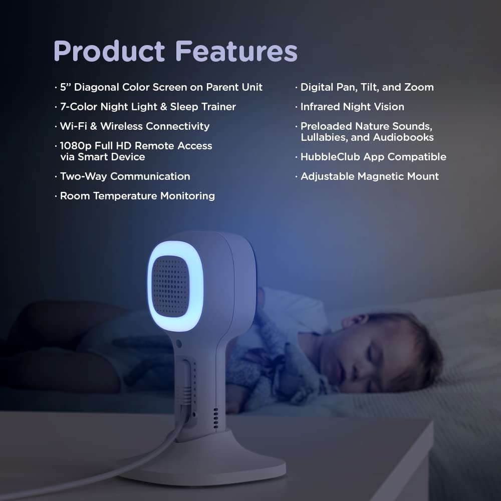 White 2-Cameras Smart Baby Monitor with Camera and Audio P71218