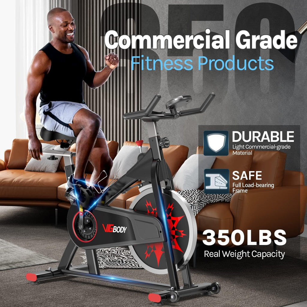 Exercise Bike Indoor Cycling Bike Adjustable Stationary Bicycle Upright Bike J14282
