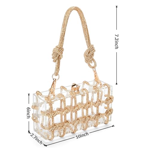 Clear Acrylic Rhinestone Clutch I2483