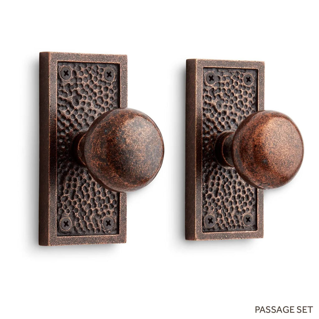 Antique Copper Passage Door Knobset O376