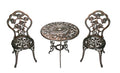 3-Piece Rose Bistro Set with Cast Aluminum Top Table R246