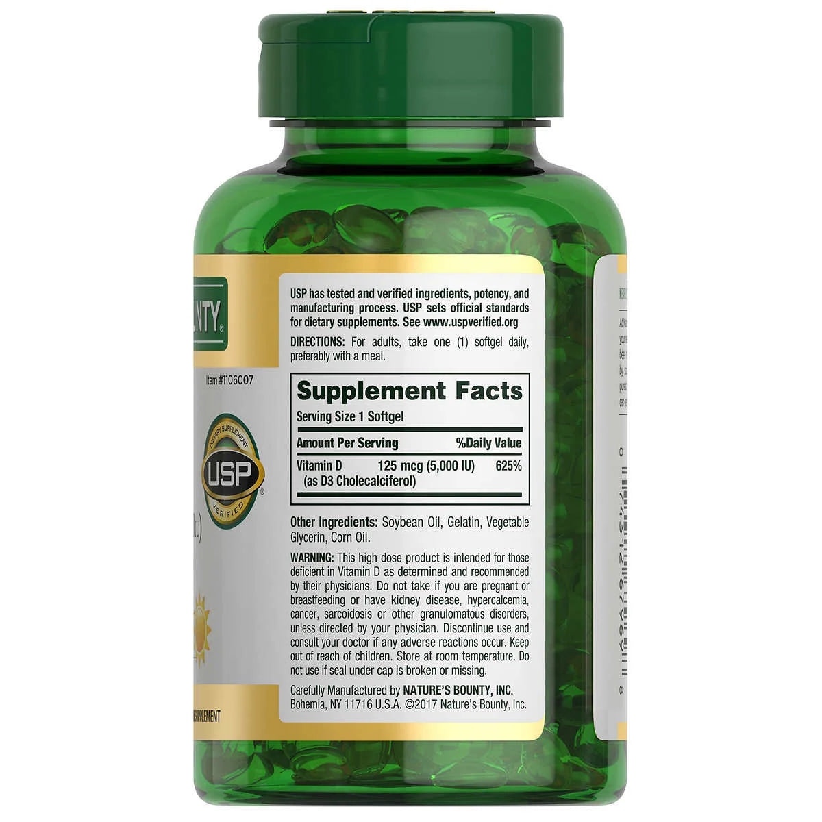 2 Pack Vitamin D3 125 mcg 400 Softgels P154722