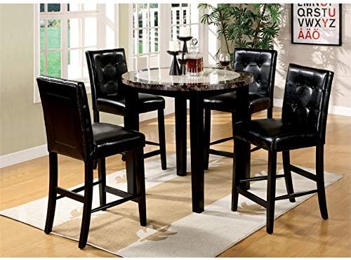 Wood Round Counter Height Table in Black Q326770