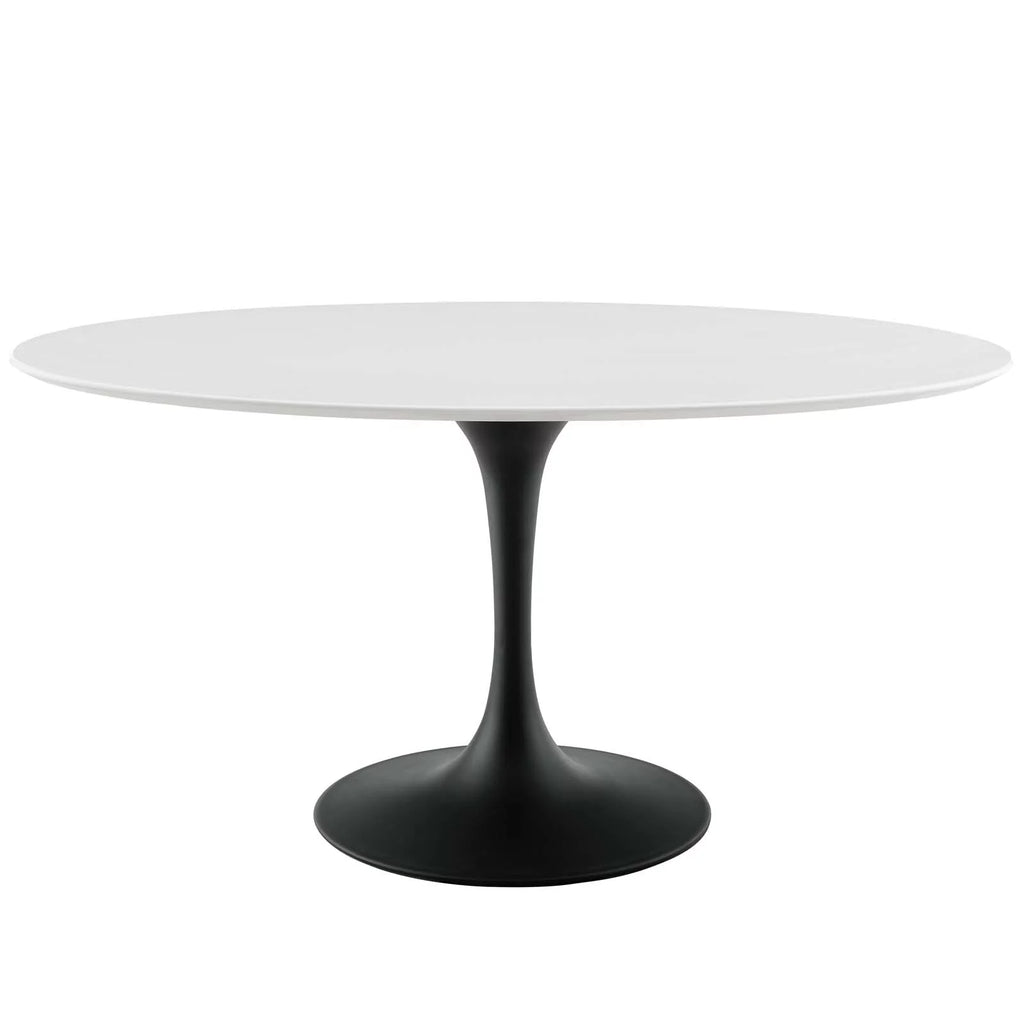 Oval Wood Metal Steel Dining Table H56658