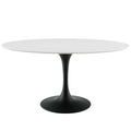 Oval Wood Metal Steel Dining Table H56658