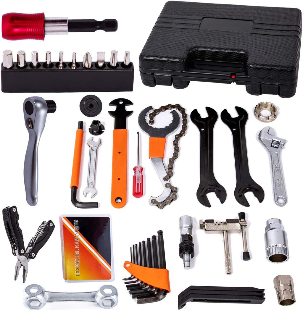 Bike Repair Tool Kit with Reversible Drive Ratchet Tool, Chain Tool, Pedal Wrench, Pack of 2 M36411