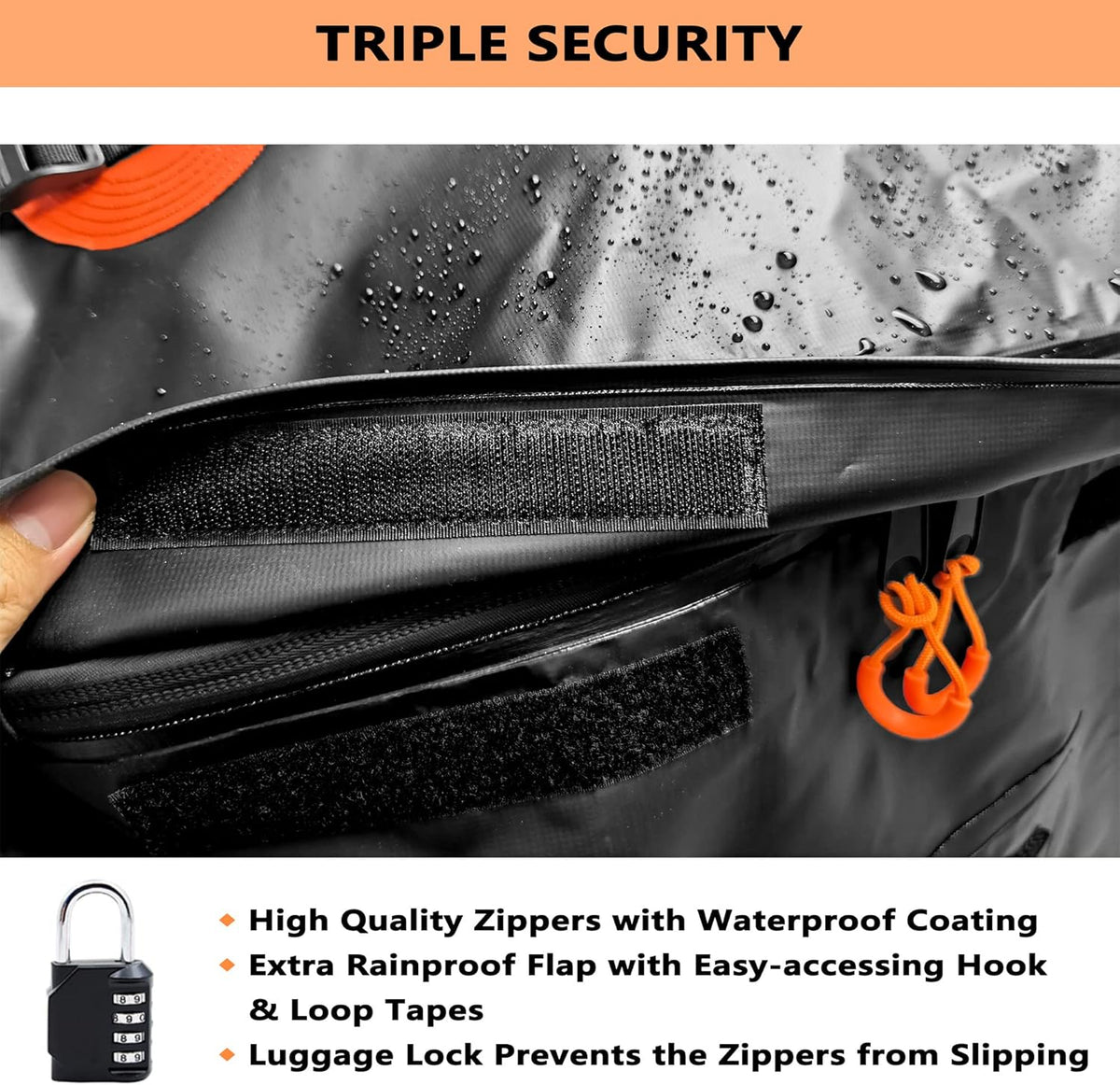 Hitch Cargo Carrier Bag 60 x 24 x 26 Foldable with 6 Reinforced Straps Y18161
