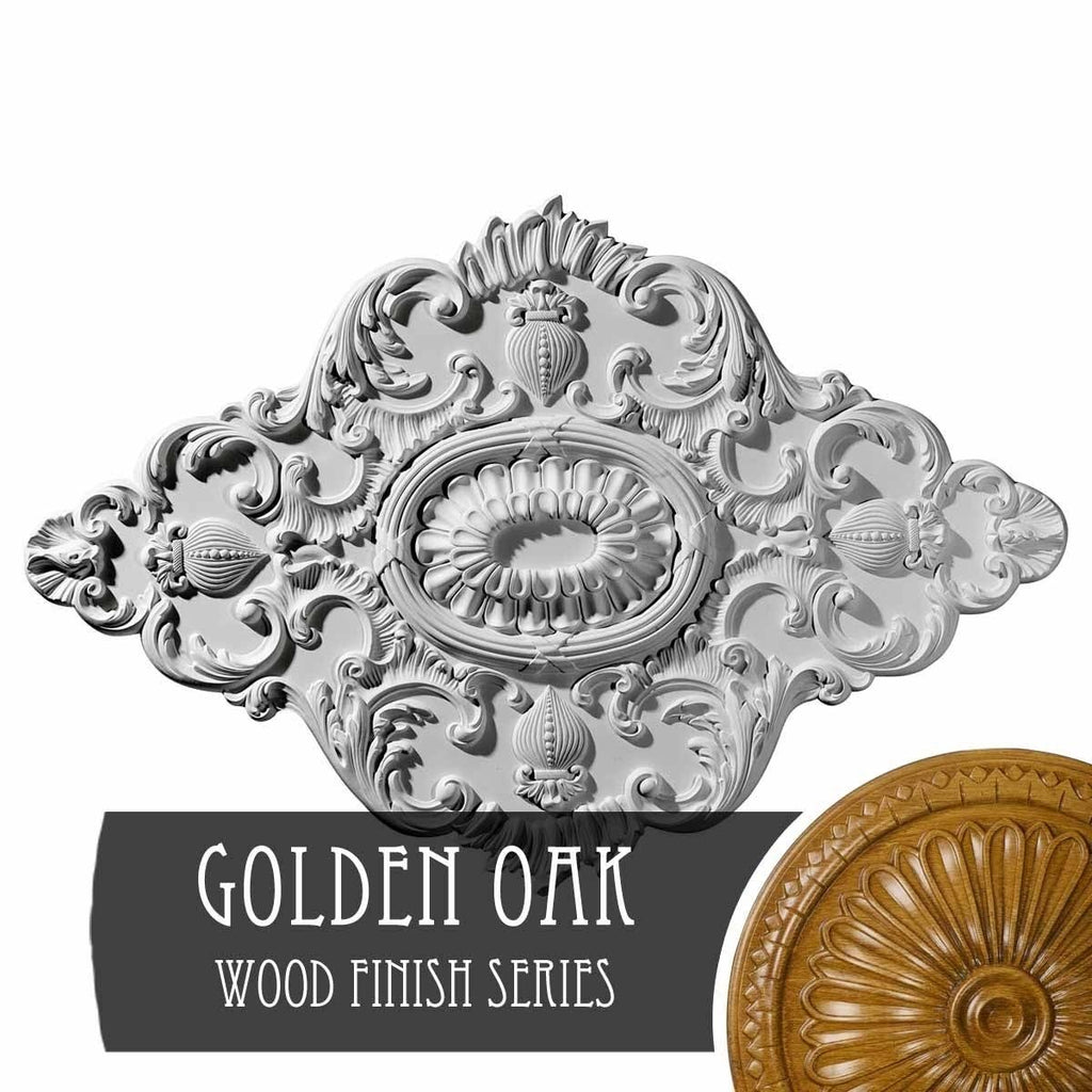 Hand-Painted Golden Oak Ceiling Medallion X892129