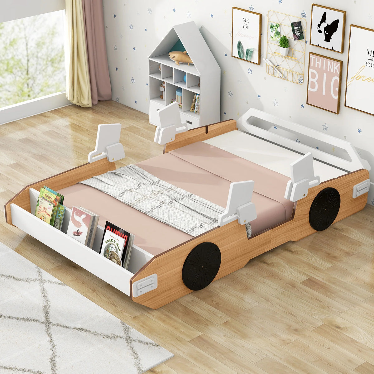 Twin Size Car Bed with Storage Drawers B8465