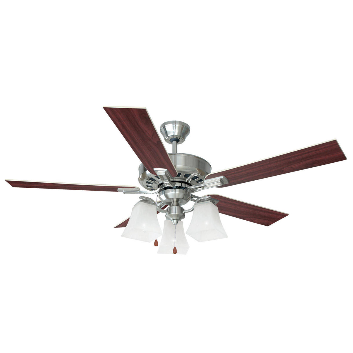 3-Light Ceiling Fan 52x22 Satin Nickel S8543