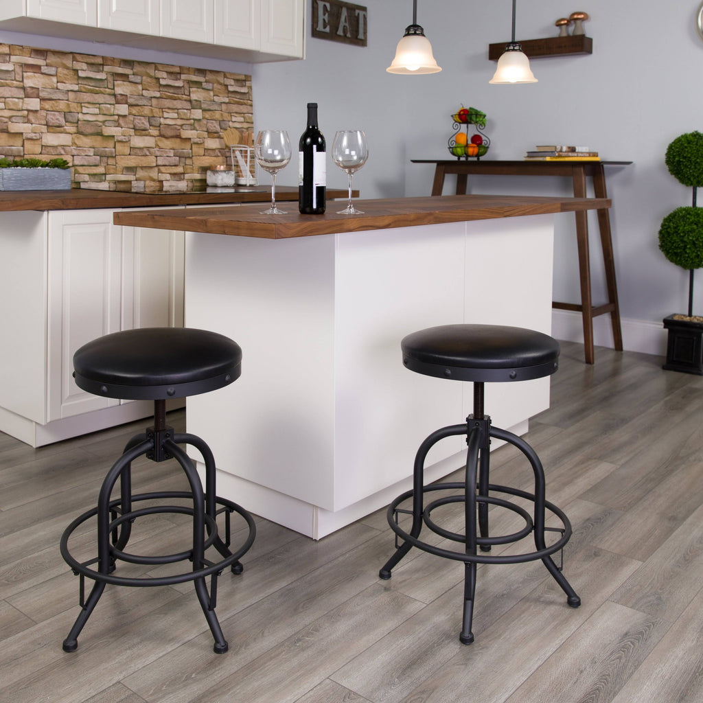 Black Swivel Lift Stool U7417