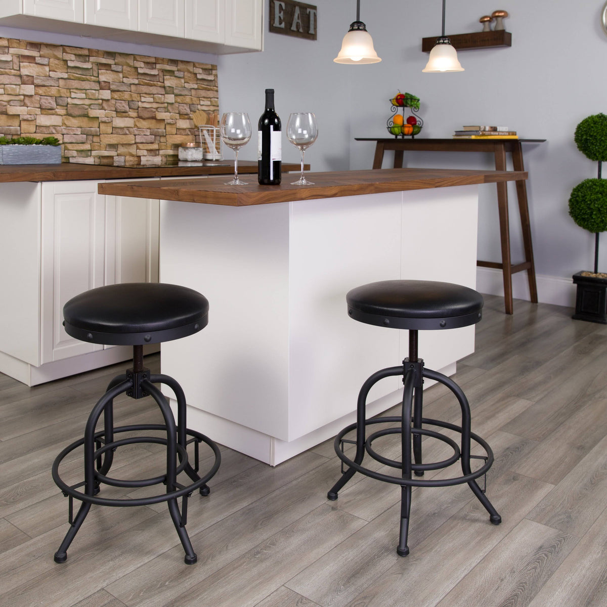 Black Swivel Lift Stool U7417
