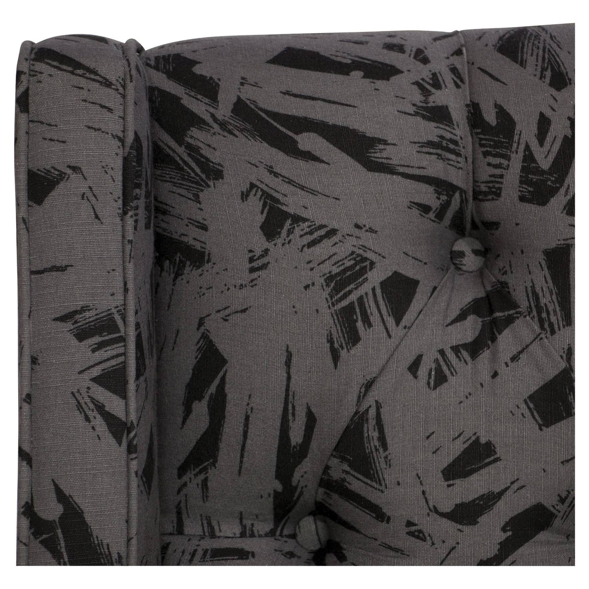 California King Tufted Wingback Headboard Faux Silk Black J470672