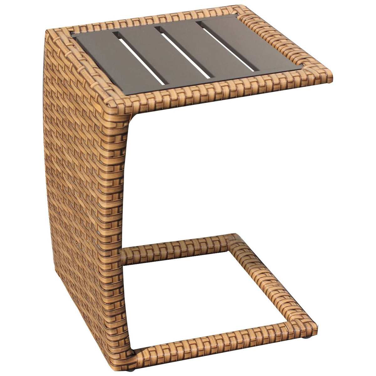 Outdoor Wicker Chaise with Side Table D92268