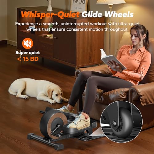Under Desk Elliptical Machine, Seated Pedal Exerciser with 8 Resistance Levels U880