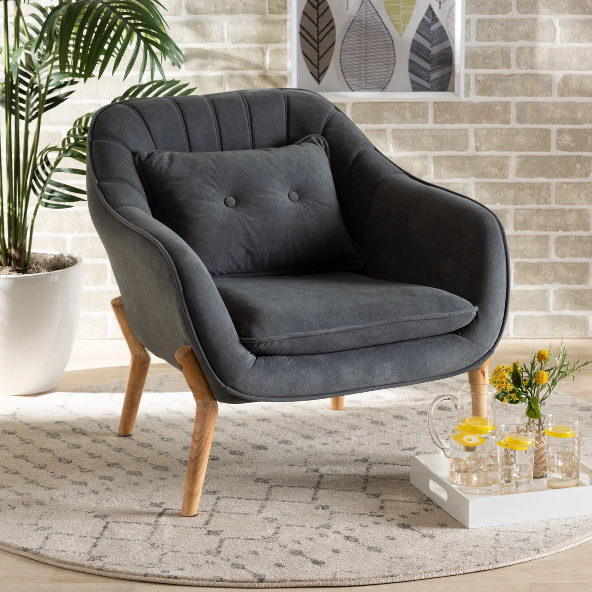 Gray Club Chair L54805