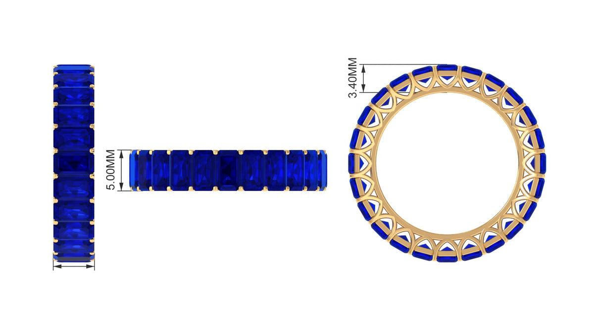 14K White Gold Octagon Cut Blue Sapphire Eternity Ring I461831