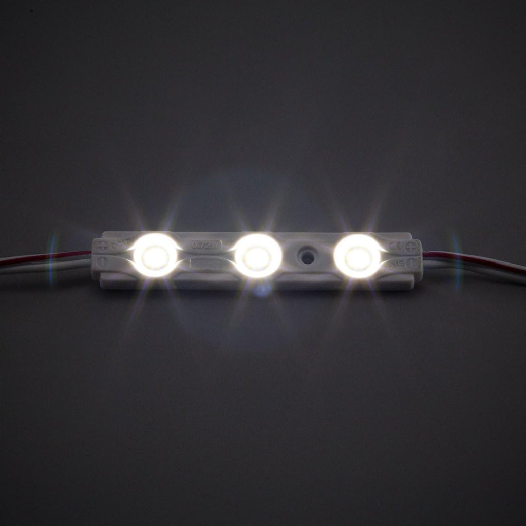 200pcs Daylight White 6500K 0.72W 12 Volt DC LED Module 2835 SMD 3 LEDs Waterproof with Tape Adhesive Backside Pack of 2 X593662