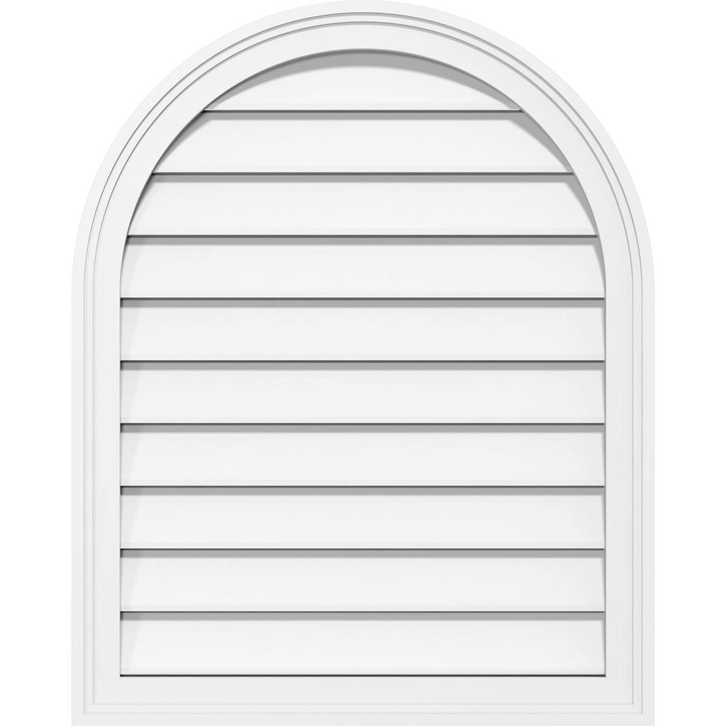 Round Top Surface Mount PVC Gable Vent with Brickmoul E403