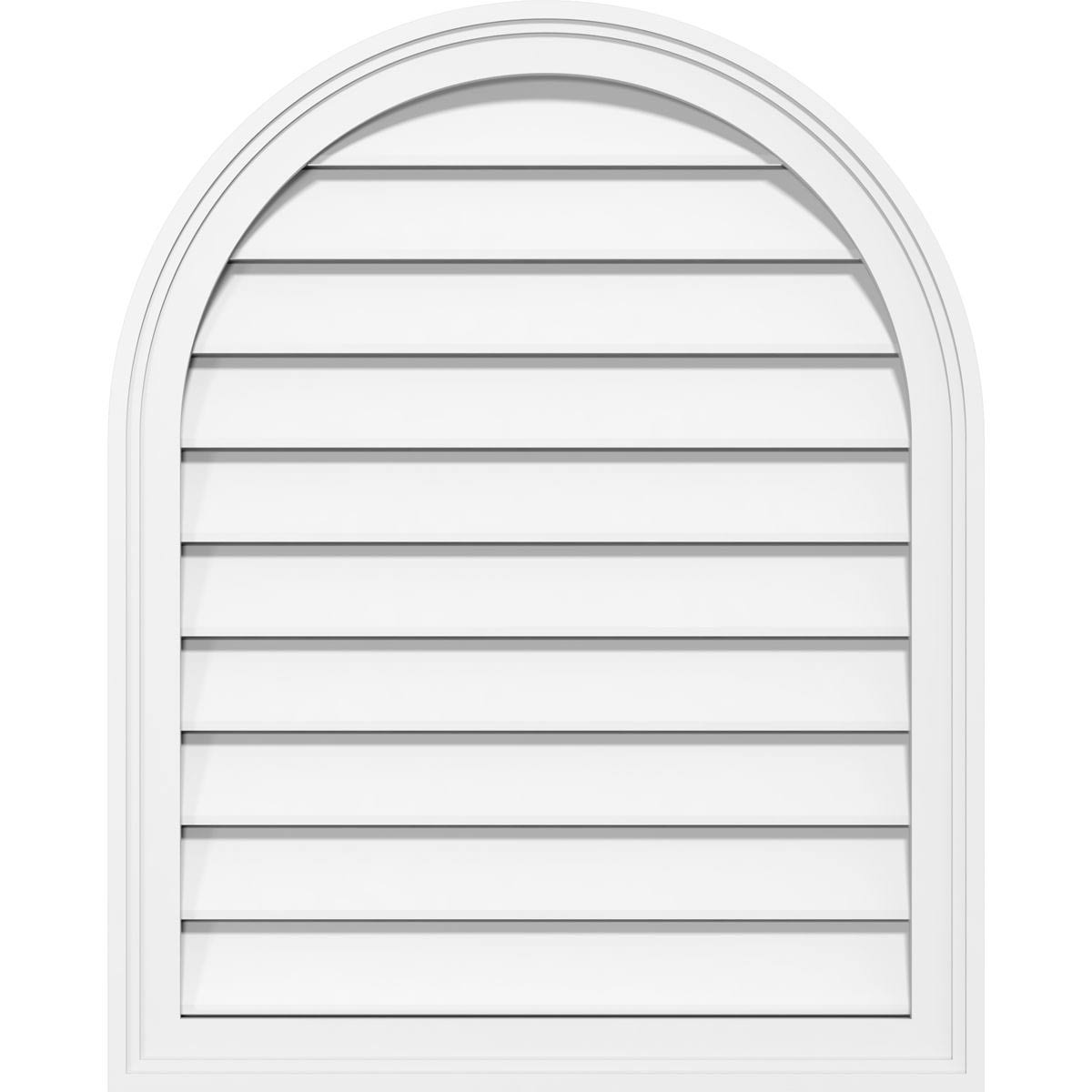 Round Top Surface Mount PVC Gable Vent with Brickmoul E403