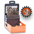 29PCS HSS Cobalt Drill Bits Set 1/16 to 1/2 with Three Flute R5577