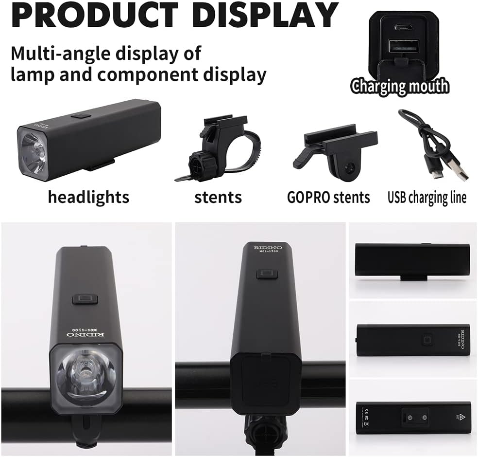 Bike Lights Front and Back USB Rechargeable Waterproof Pack of 2 U591814