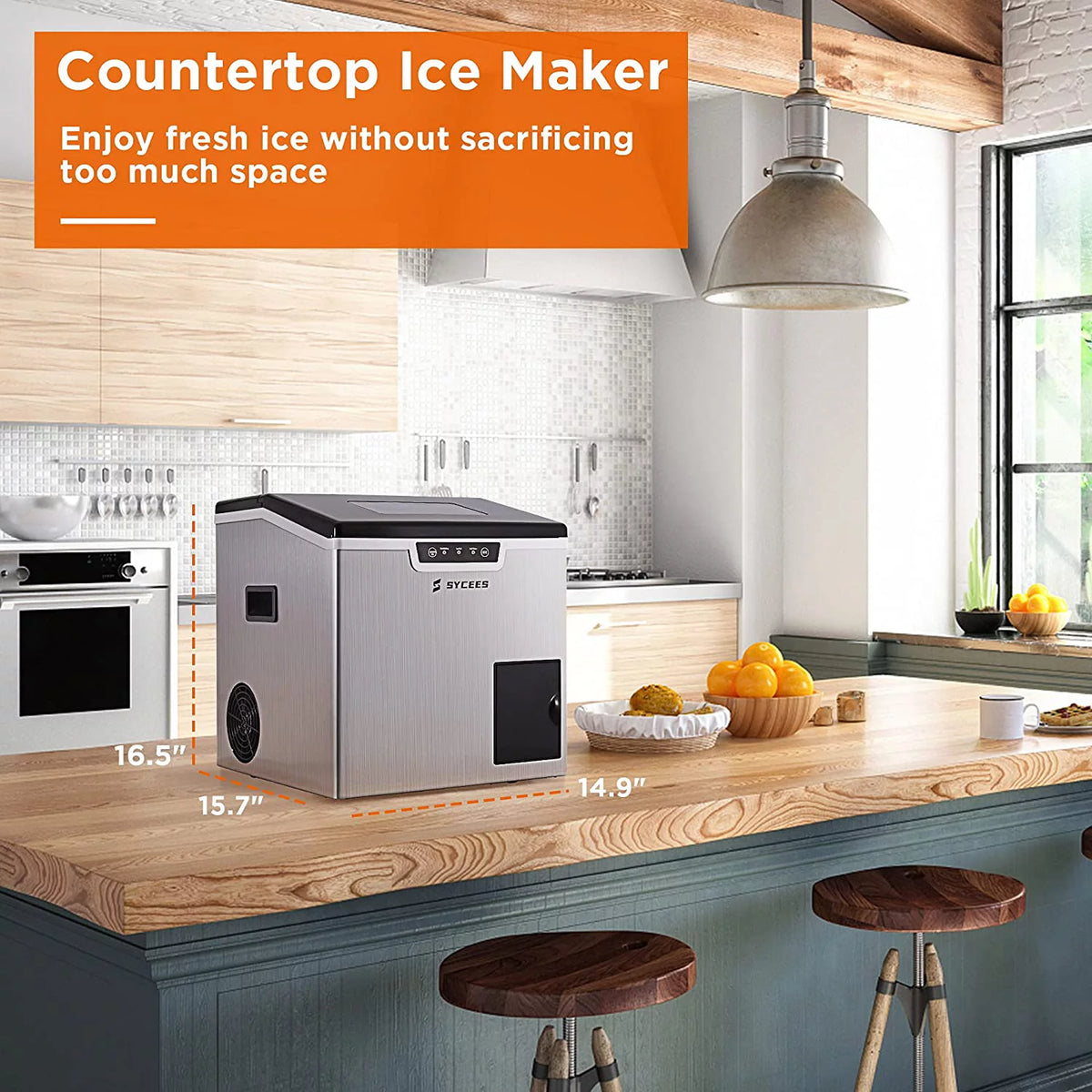 2-in-1 Countertop Ice Maker and Shaver Machine with Ice Scoop and Basket T357
